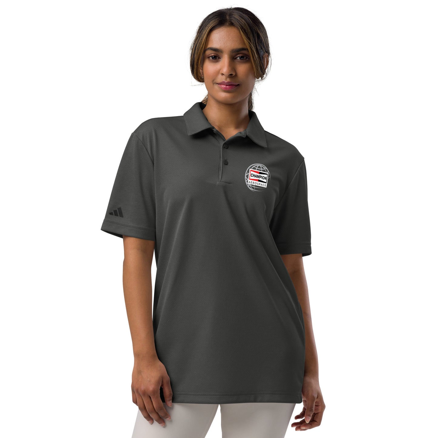 Champion Aerospace Vertical Logo Adidas Polo