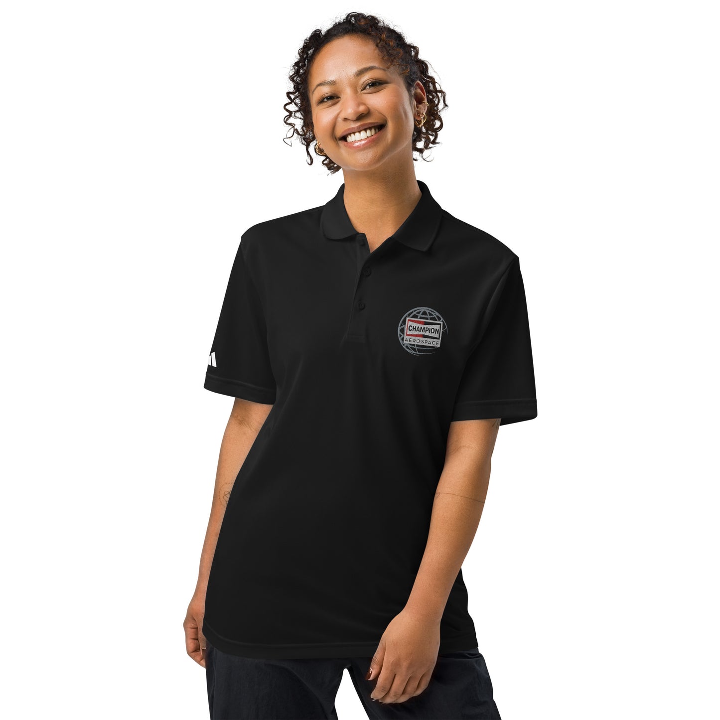 Champion Aerospace Vertical Logo Adidas Sport Polo