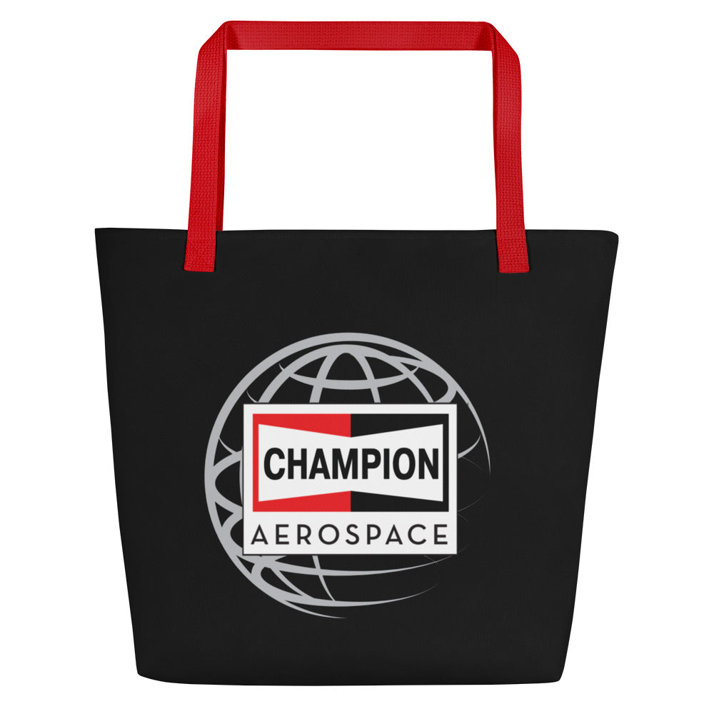 Champion Aerospace Vertical Logo Large Tote Bag