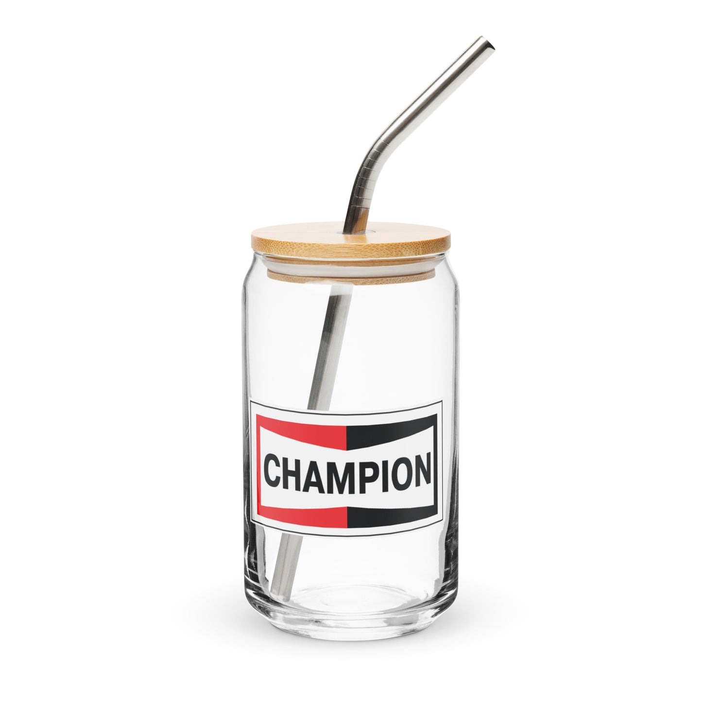 Champion Bowtie Can-Shaped Glass