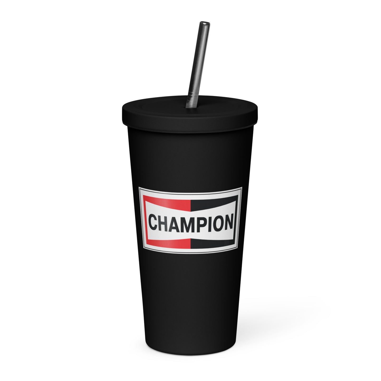 Champion Bowtie Insulated Tumbler with a Straw