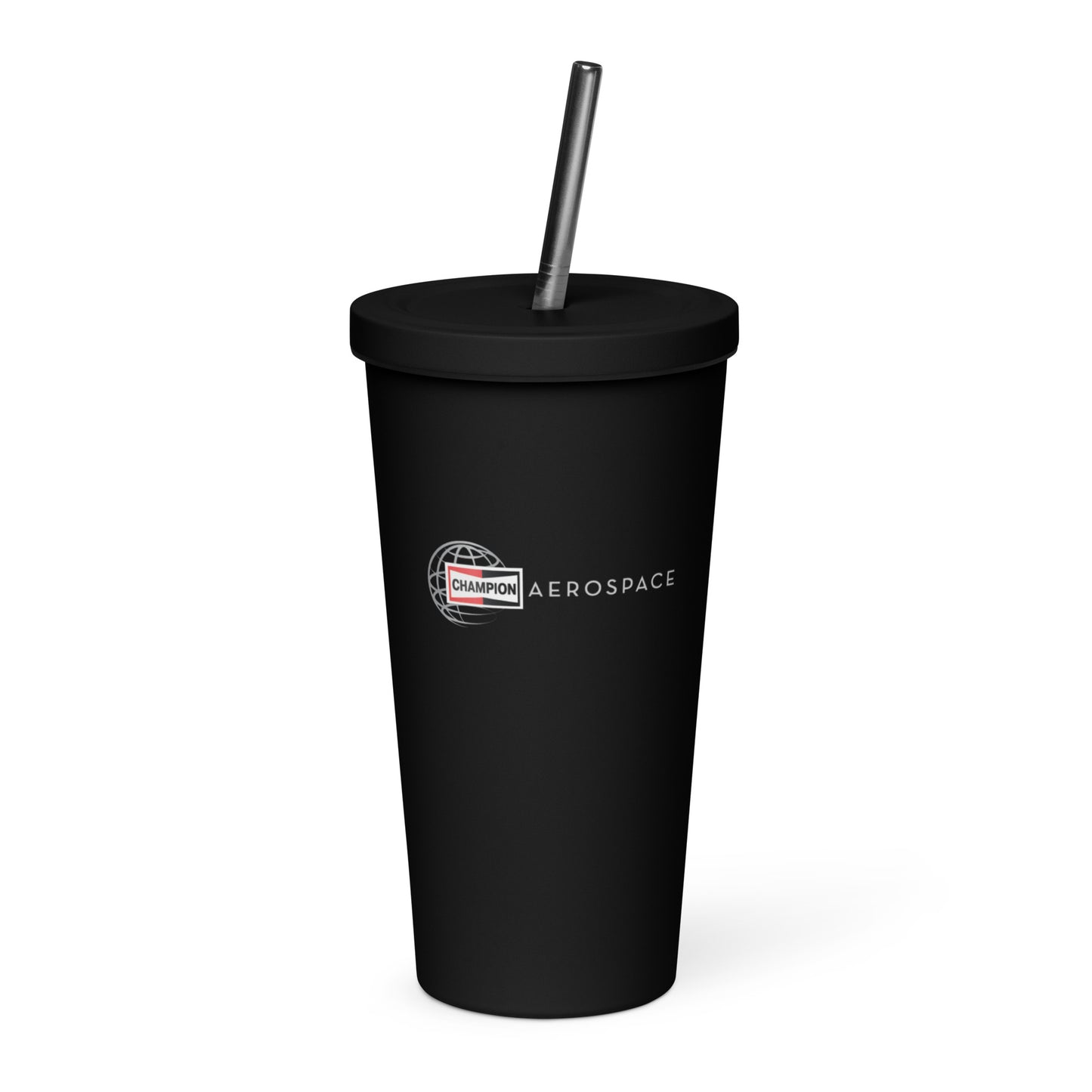 Champion Aerospace Logo Insulated Tumbler with a Straw