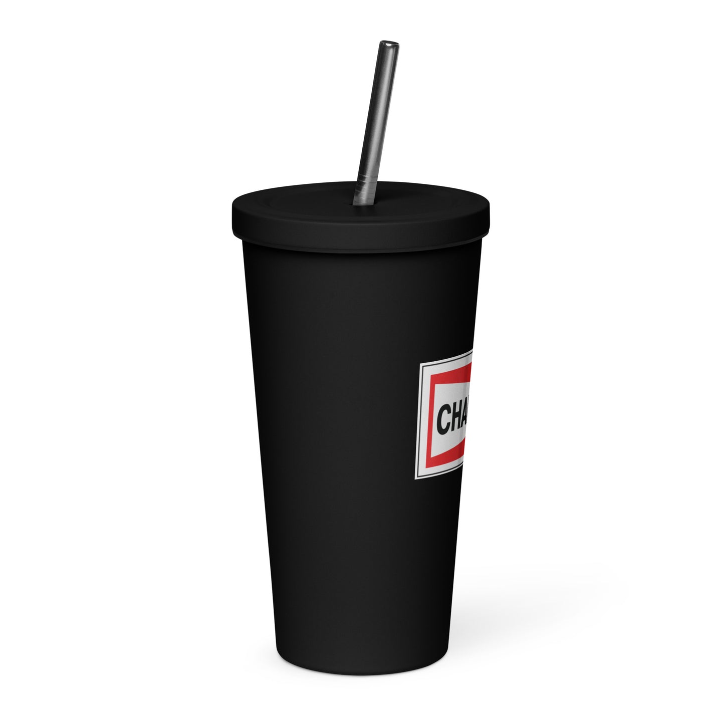 Champion Bowtie Insulated Tumbler with a Straw