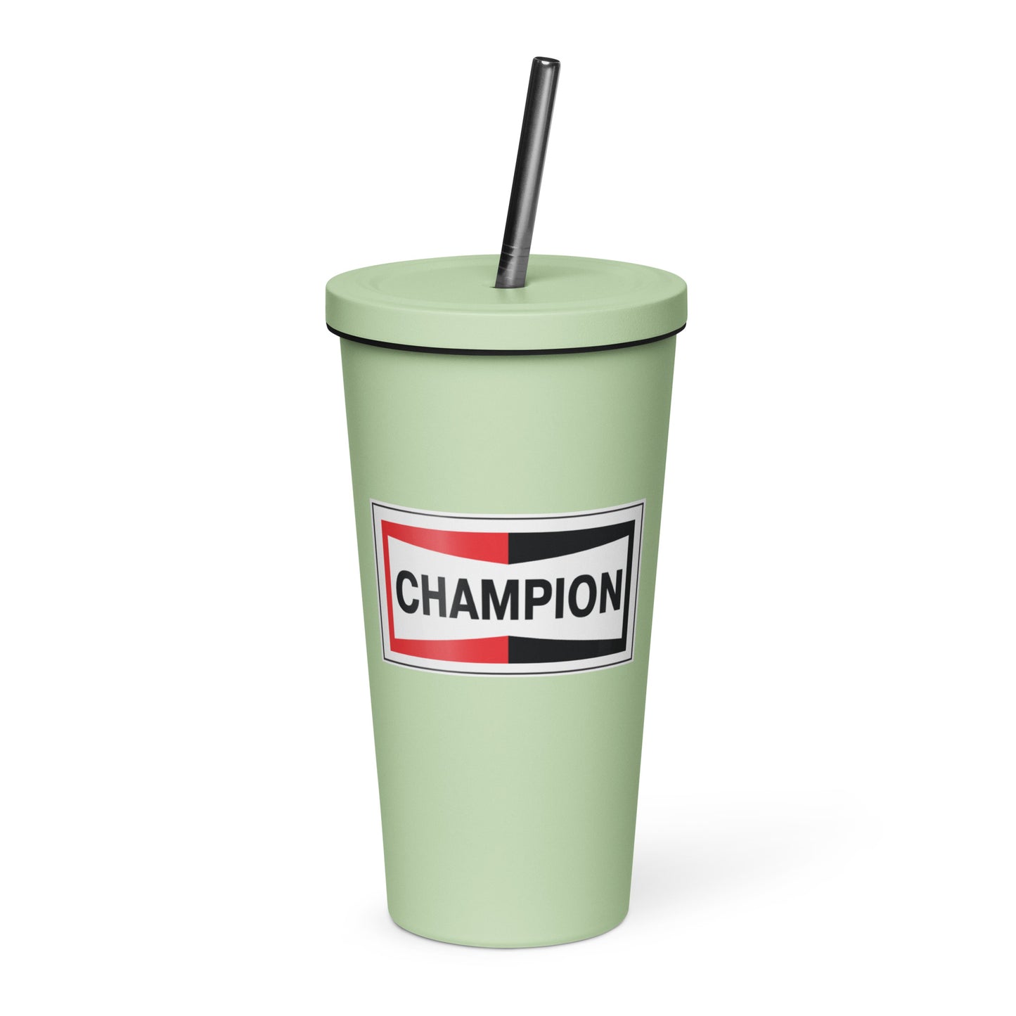 Champion Bowtie Insulated Tumbler with a Straw