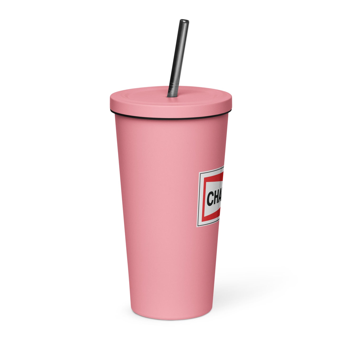 Champion Bowtie Insulated Tumbler with a Straw