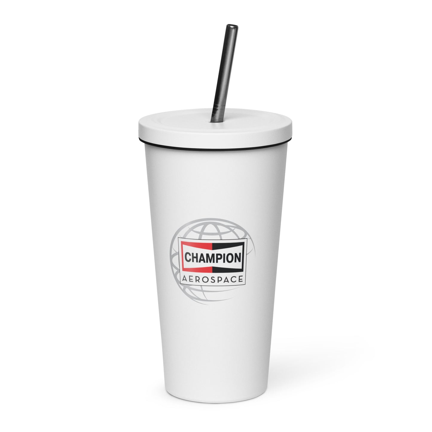 Champion Aerospace Vertical Logo Insulated Tumbler with a Straw