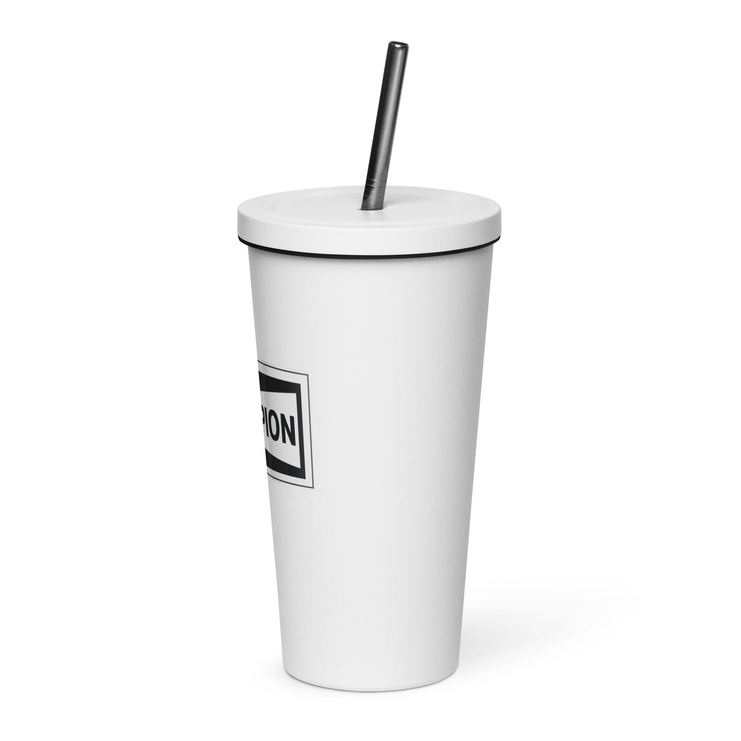 Champion Bowtie Insulated Tumbler with a Straw