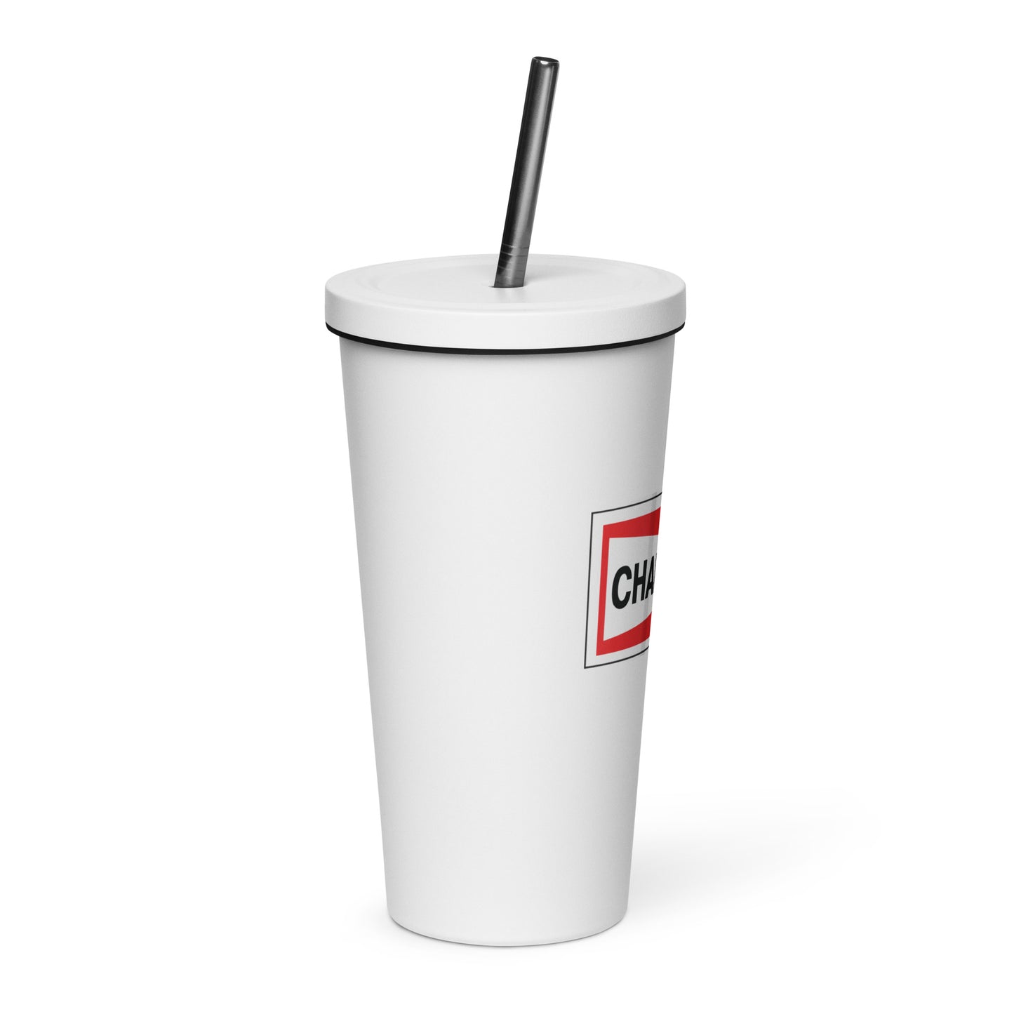 Champion Bowtie Insulated Tumbler with a Straw