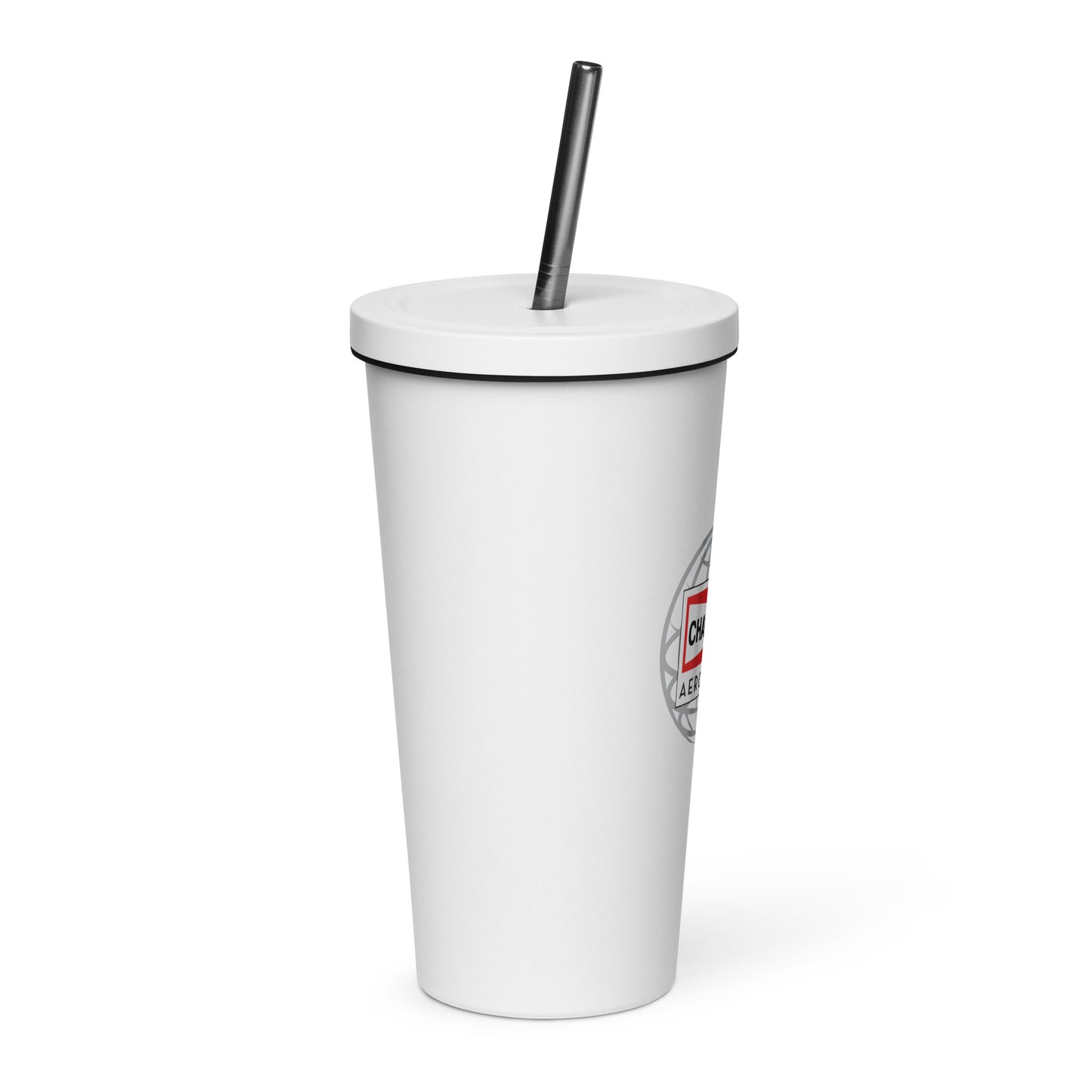 Champion Aerospace Vertical Logo Insulated Tumbler with a Straw