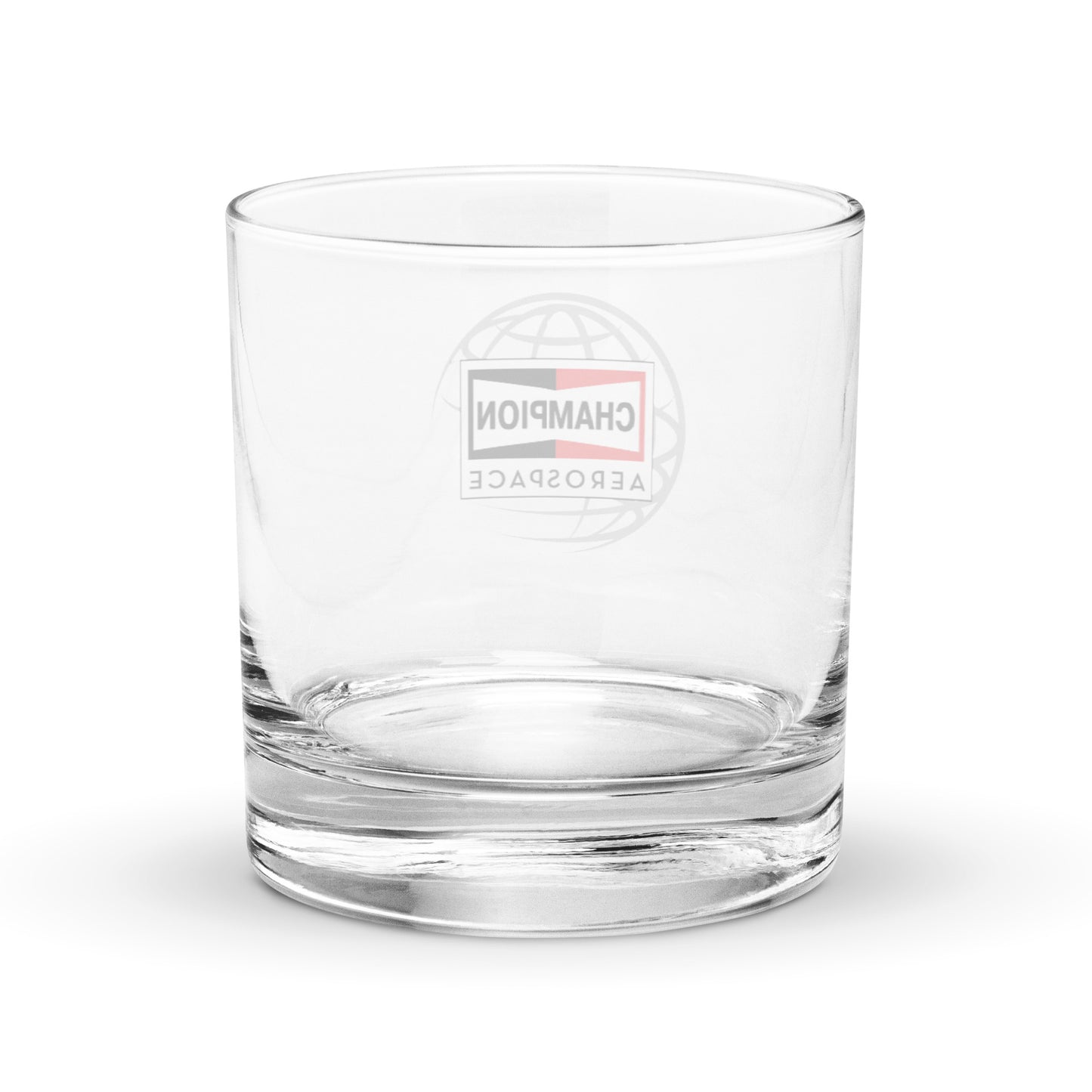 Champion Aerospace Vertical Logo Rocks Glass