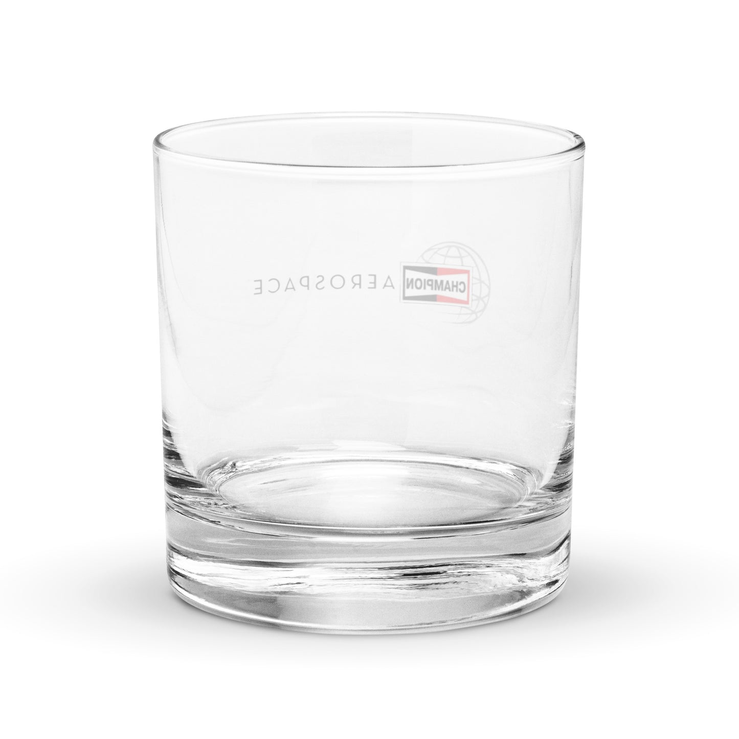 Champion Aerospace Logo Rocks Glass