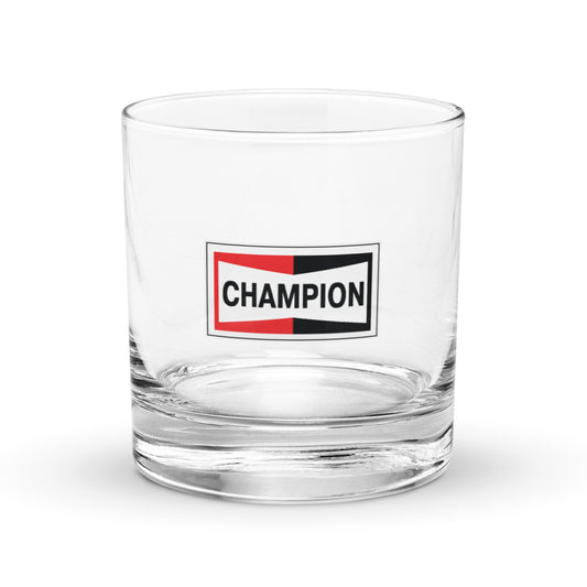 Champion Bowtie Rocks Glass