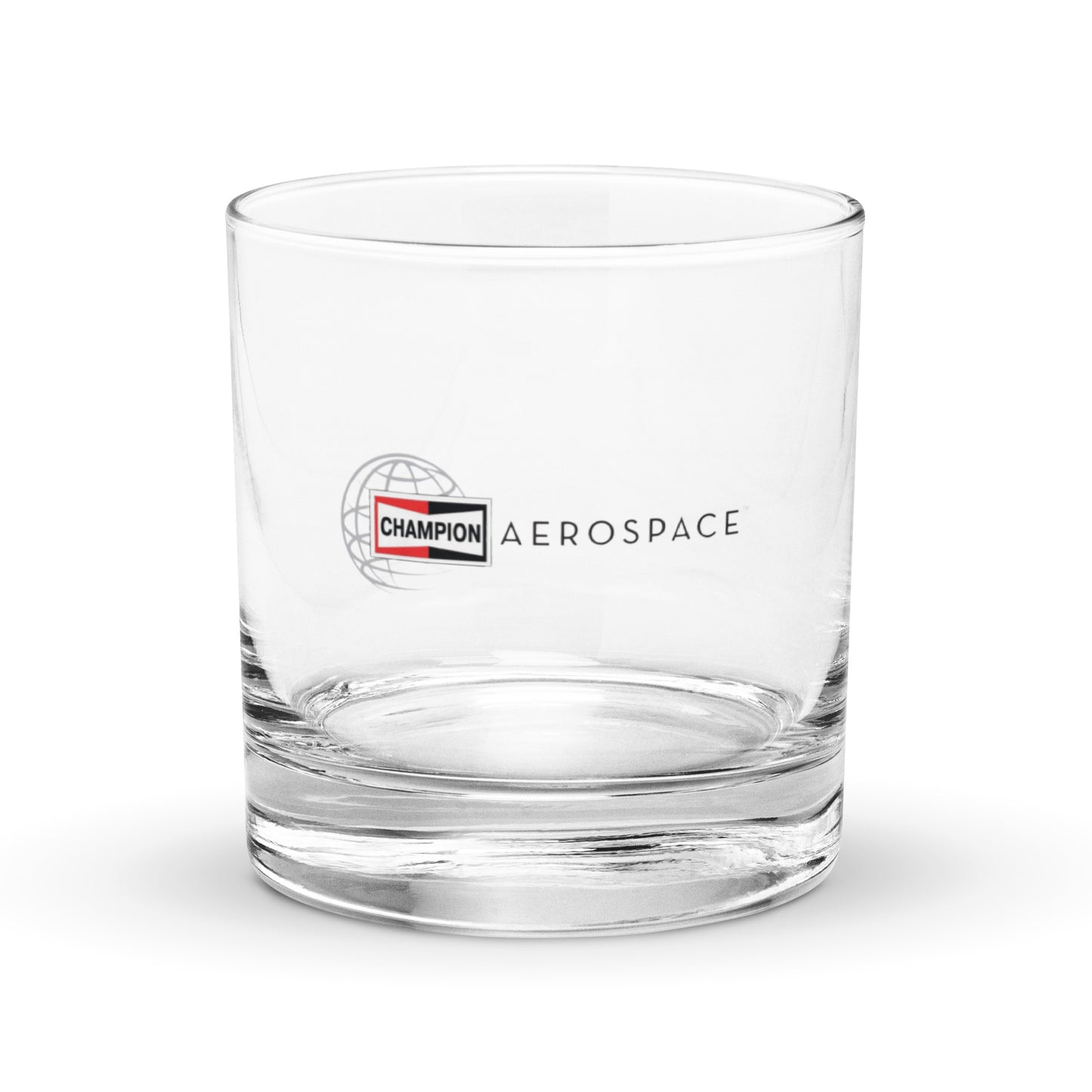 Champion Aerospace Logo Rocks Glass