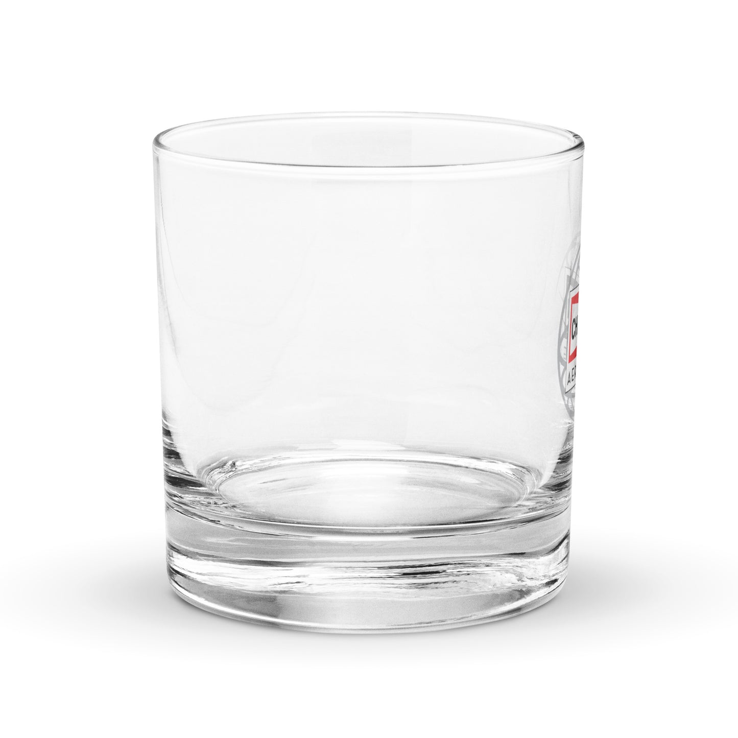 Champion Aerospace Vertical Logo Rocks Glass