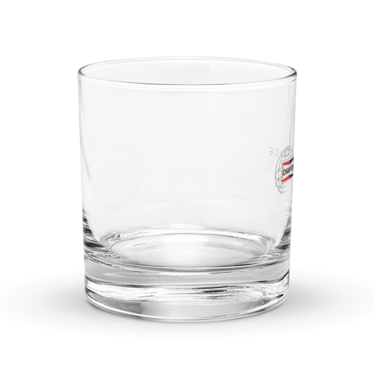 Champion Aerospace Logo Rocks Glass