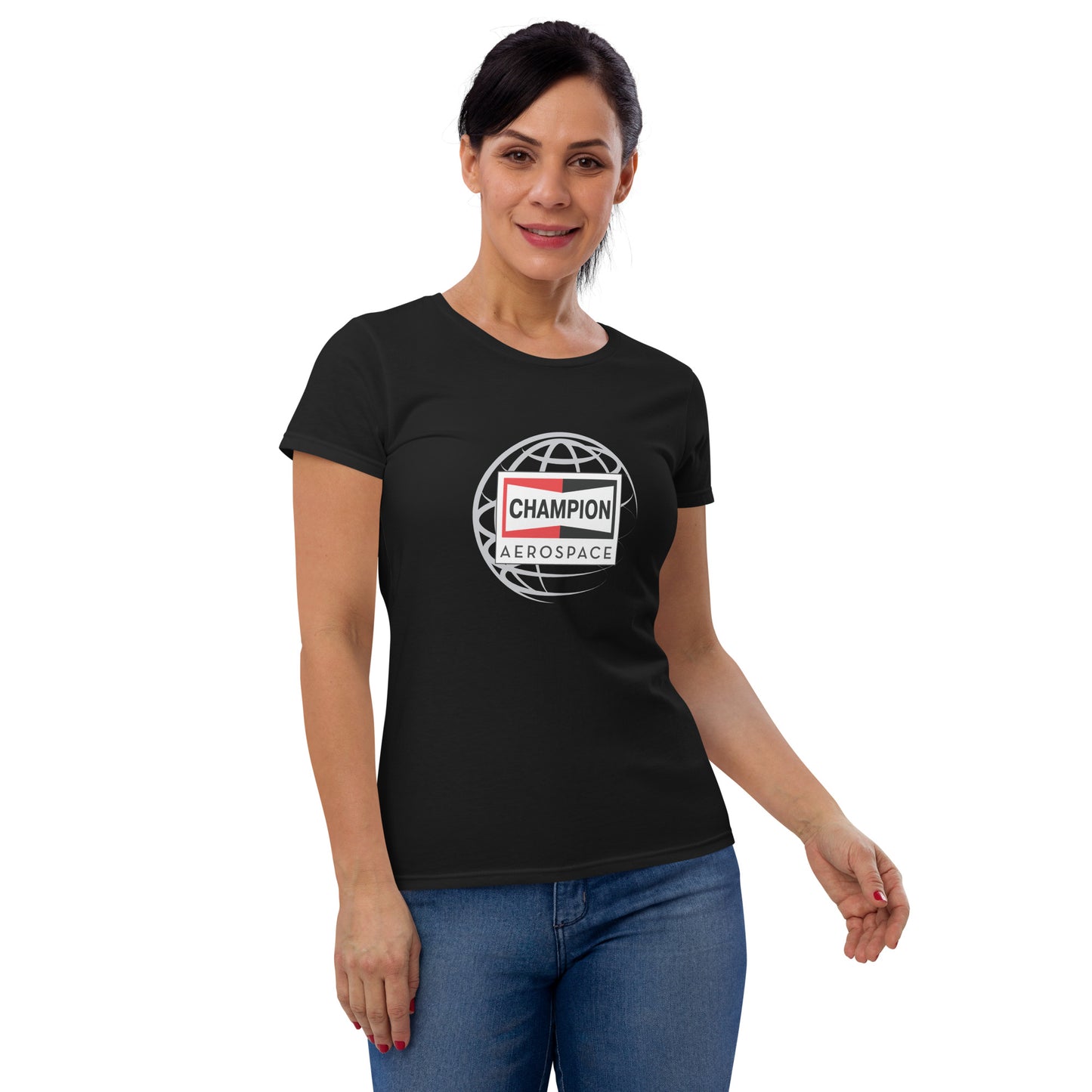 Champion Aerospace Vertical Logo Women's Short Sleeve T-shirt